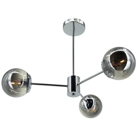 Plafon chromowany 3-punktowy ze szklanymi kloszami 8045/3 - Lampy Elem